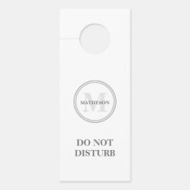 モノグラムグレーホワイトホテルゲストドゥーの邪魔 ドアノブサイン