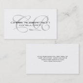 モノグラムグレーホワイト魅力的な名刺 名刺 (正面/裏面)