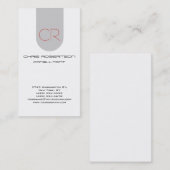 モノグラムグレーホワイト魅力的な名刺 名刺 (正面/裏面)