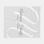 モノグラムグレーリネンルック フリースブランケット (正面(横))