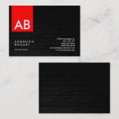 モノグラムグレーレッドウッドモダンコンサルタント 名刺 (正面/裏面)