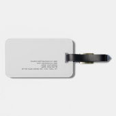 モノグラムグレーレッドモダンミニマル ラゲッジタグ (裏面横)