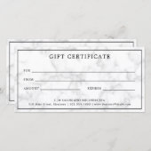 モノグラムグレー大理石ビジネスギフト証明書 (正面/裏面)