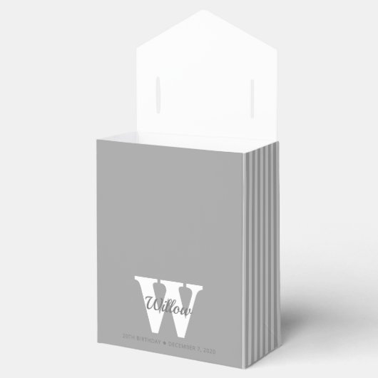 モノグラムグレー水玉模様ストライプの優先ボックス フェイバーボックス (オープン)