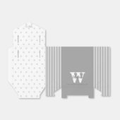 モノグラムグレー水玉模様ストライプの優先ボックス フェイバーボックス (折り畳みなし)