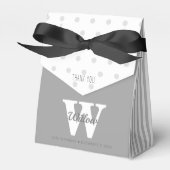 モノグラムグレー水玉模様ストライプの優先ボックス フェイバーボックス (正面サイド)