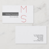 モノグラムグレー白写真撮影名刺 名刺 (正面/裏面)