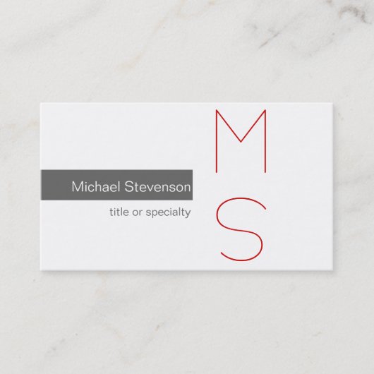 モノグラムグレー白写真撮影名刺 名刺 (正面)