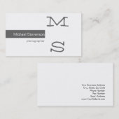 モノグラムグレー白写真撮影名刺 名刺 (正面/裏面)