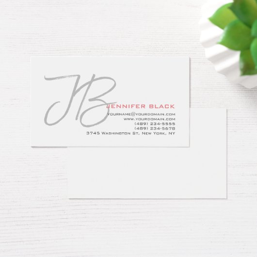 モノグラムグレー白無地の書道台本 (デスク)