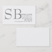 モノグラムグレー白黒コンサルタント名刺 名刺 (正面/裏面)