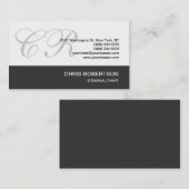 モノグラムグレー白黒コンサルタント名刺 名刺 (正面/裏面)