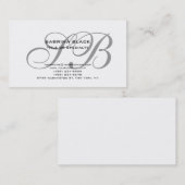 モノグラムグレー白黒コンサルタント名刺 名刺 (正面/裏面)