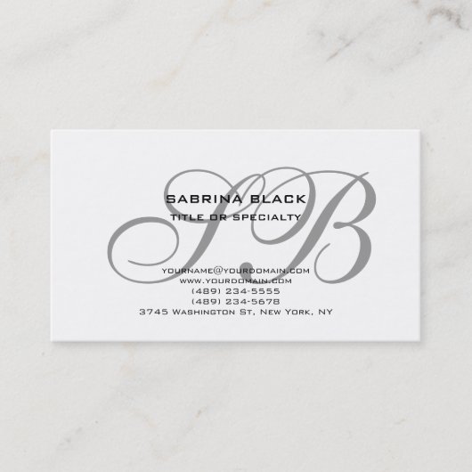 モノグラムグレー白黒コンサルタント名刺 名刺 (正面)