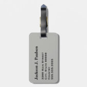 モノグラムグレー軍隊迷彩柄カモフラージサークル ラゲッジタグ (裏面縦)