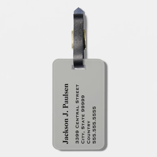 モノグラムグレー軍隊迷彩柄カモフラージュ ラゲッジタグ (裏面縦)