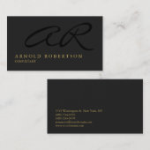 モノグラムグレー金ゴールドプロフェッショナル名刺 名刺 (正面/裏面)