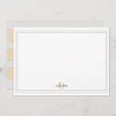 モノグラムグレー&金ゴールドストライプ サンキューカード (正面/裏面)