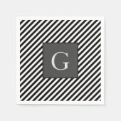 モノグラムグロムメンズ花婿介添人ファーザーグルームストライプ スタンダードカクテルナプキン (正面)