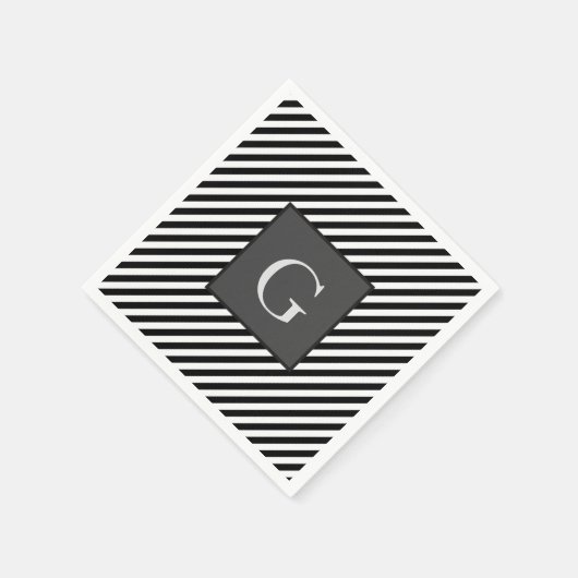 モノグラムグロムメンズ花婿介添人ファーザーグルームストライプ スタンダードカクテルナプキン (角)