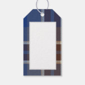 モノグラムグロムメンズ花婿介添人ブルーグレータータンチェックブラック ギフトタグ (裏面)