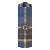 モノグラムグロムメンズ花婿介添人ブルーグレータータンチェックブラック タンブラー (正面)