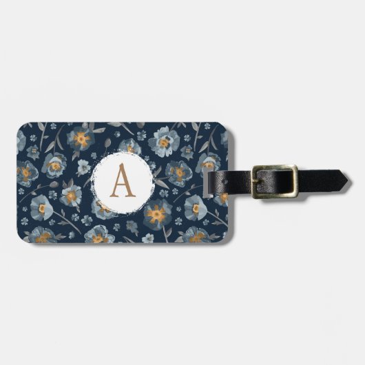 モノグラムケシ花の模様 ラゲッジタグ (正面横)