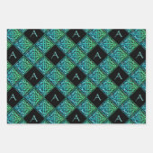 モノグラムケルト包装紙セット3 ラッピングペーパーシート (正面3)