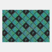 モノグラムケルト包装紙セット3 ラッピングペーパーシート (正面2)