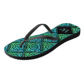 モノグラムケルト結び目模様ブルーグリーンビーチサンダル ビーチサンダル (アングル)