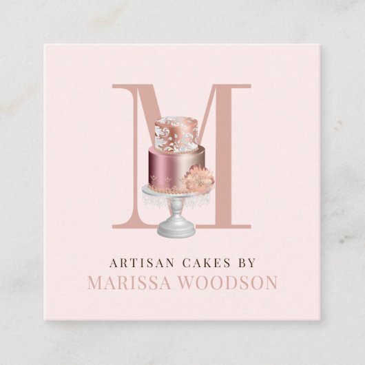 モノグラムケーキベーカリーパティシシェフスクエアブッシーヌ スクエア名刺 (正面)