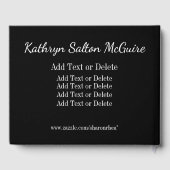 モノグラムゲスト、メモリ、卒業書 ゲストブック (裏面)