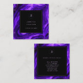 モノグラムゲーデブラックパープルアゲートプロフェッショナル スクエア名刺 (正面/裏面)