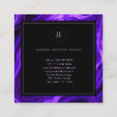 モノグラムゲーデブラックパープルアゲートプロフェッショナル スクエア名刺 (裏面)