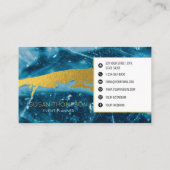 モノグラムゲードアゲートジェムストーンブルーと金ゴールド 名刺 (裏面)