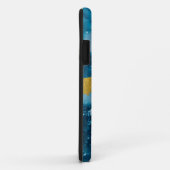 モノグラムゲードアゲートジェムストーンブルーと金ゴールド Case-Mate iPhoneケース (裏面/右)