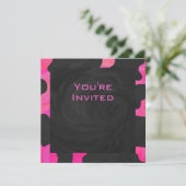 モノグラムコウホットピンクアンドブラックプリント 招待状 (スタンド正面)