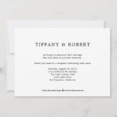 モノグラムコラージュ編集可能カラーたった今結婚しましたカード サンキューカード (裏面)