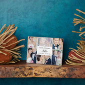 モノグラムコラージュ編集可能カラープラークとイーゼル フォトプラーク (側面)