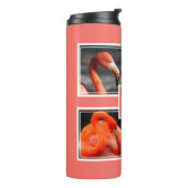 モノグラムコラージュ自分の写真のサンゴを追加 タンブラー (回転左)