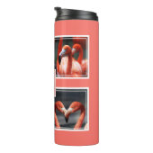 モノグラムコラージュ自分の写真のサンゴを追加 タンブラー (回転右)