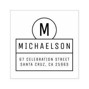 モノグラムコンテンポラリーファミリー名差出人住所 ラバースタンプ