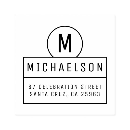 モノグラムコンテンポラリーファミリー名差出人住所 ラバースタンプ (インプリント)