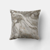 モノグラムコンテンポラリー付き灰色の大理石パターン クッション (裏面)