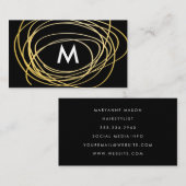 モノグラムコンテンポラリー付き金ゴールド落書き 名刺 (正面/裏面)