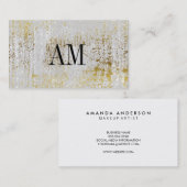 モノグラムコンテンポラリー金ゴールド白素朴 名刺 (正面/裏面)