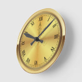 モノグラムコンテンポラリー金ゴールド ラウンド壁時計 (傾斜)