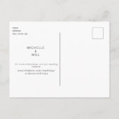 モノグラムコンテンポラリーB/Wシンプル日付の保存 案内ポストカード (裏面)