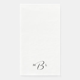 モノグラムコンボフォント 白い結婚式のナプキン