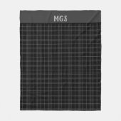 モノグラムコージーブラックプレイド フリースブランケット (正面)